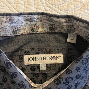 JOHN LENNON SIZE XL 100% COTTON LONG SLEEVE DRESS SHIRT